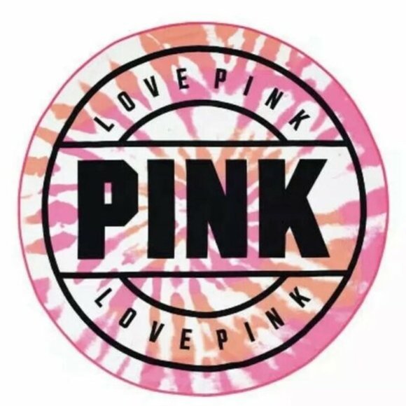 Victoria's Secret PINK Tie Dye Large Round Circle Beach Towel Pink & Orange NWT - Picture 1 of 2